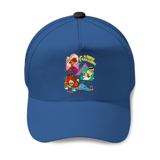 Retro 90s Disney The Three Caballeros Baseball Caps, Jose Donald Duck Panchito Baseball Caps