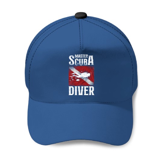 Discover Diving Master Scuba Diver Down Baseball Caps Baseball Caps