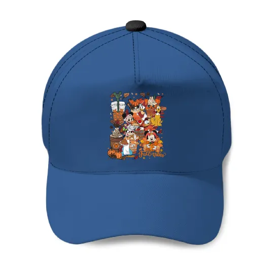 Disney Fall Vibes Baseball Caps, Disney Pumpkin Spice Baseball Caps, Mickey And Friends Fall Baseball Caps