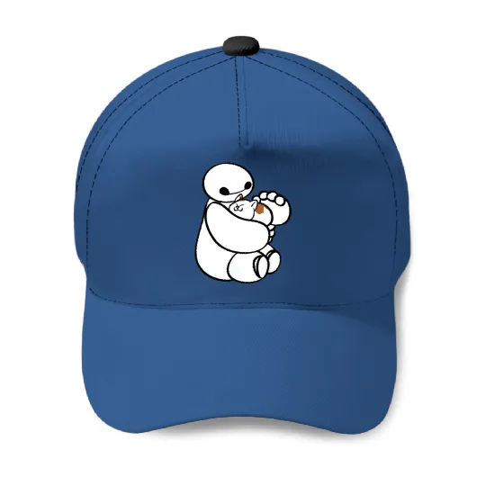 Lovely Baymax With Cat Baseball Caps, Baymax With Cat Disney Baseball Caps, Baymax Baseball Caps, Big Hero 6 Baseball Caps, Disney Gift