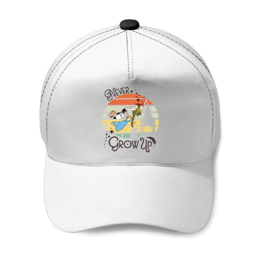 Never grow up vintage Disney Baseball Caps, Peter Pan Vintage retro Baseball Caps, Disney trip 2023 Baseball Caps