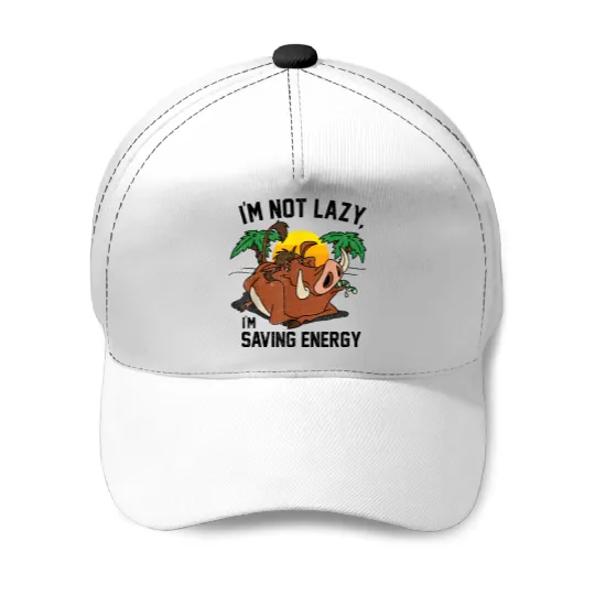I'm Not Lazy I'm Saving Energy Pumbaa Baseball Caps, Not Lazy Pumbaa Baseball Caps, Pumbaa Baseball Caps, Pumbaa Lion King Disney Baseball Caps