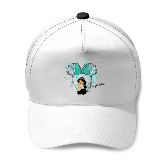 Princess Jasmine, Jasmine Baseball Caps, Watercolor Disney Castle Baseball Caps