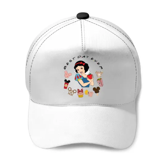 Disney Snow White Baseball Caps, Snow White Disney Snacks Baseball Caps, Disney Best Day Ever Snow White Baseball Caps