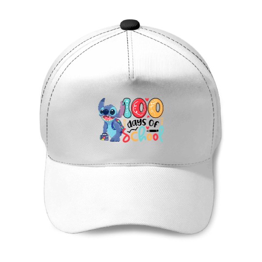 Stitch 100 Days Baseball Caps, Disney Stitch 100 Days of School Baseball Caps, 100 Days Of School Baseball Caps