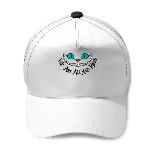Disney Cheshire Cat Baseball Caps, We're All Mad Baseball Caps, Alice in Wonderland Sweater, We're All Mad Here Baseball Caps
