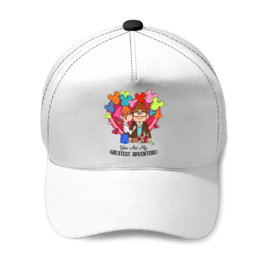 Retro Carl and Ellie Disney Balloon Baseball Caps, You're My Greatest Adventure, Disney Up Valentine's Day Baseball Caps