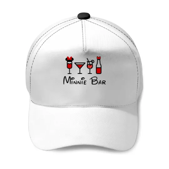 Minnie Bar Baseball Caps, Disney Baseball Caps, Drinking Baseball Caps, Drinking Around the World Baseball Caps