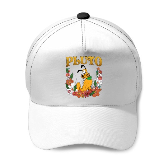 Pluto Dog Disney Floral Baseball Caps, Retro Pluto Baseball Caps, Disney Pluto Baseball Caps, Disney Animal Kingdom Baseball Caps