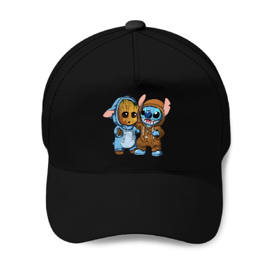 Disney Groot and Stitch Friends Funny Baseball Caps