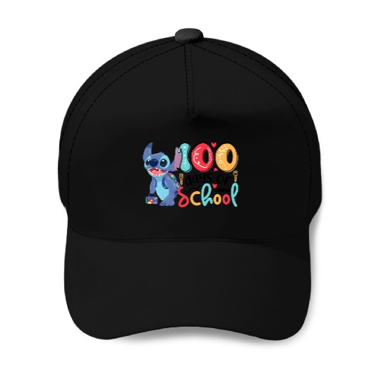 Stitch 100 Days Baseball Caps, Disney Stitch 100 Days of School Baseball Caps, 100 Days Of School Baseball Caps