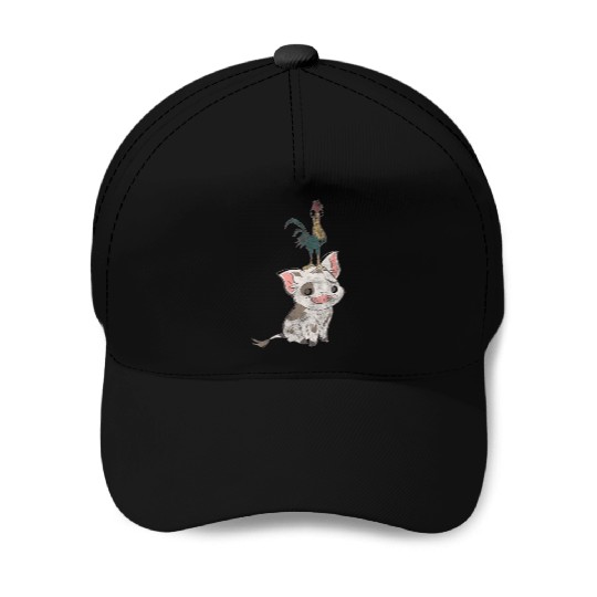 Disney Moana Pua And Hei Hei Simple Portrait Baseball Caps