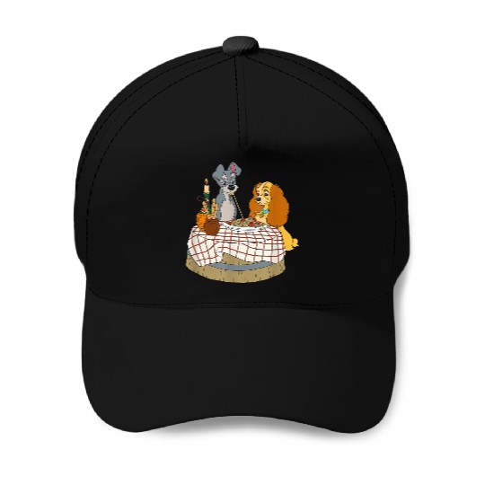 Disneyss Lady And Tramp Bella Notte Spaghetti Baseball Caps