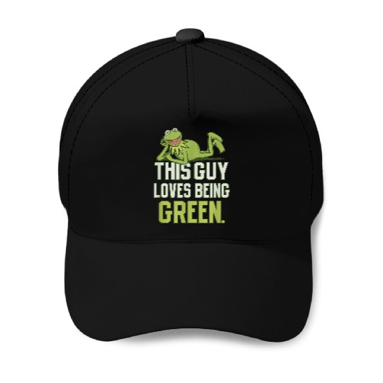 Disneyss The Muppets This Guy Loves Being Green Retro Kermit Baseball Caps
