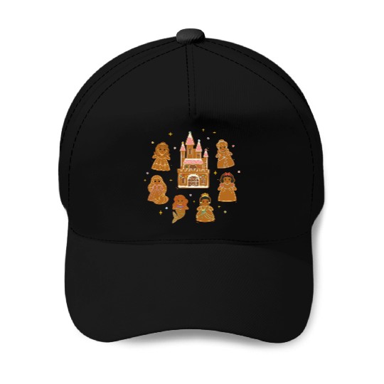 Disney Princess Holiday Christmas Gingerbread Cookie Castle Baseball Caps