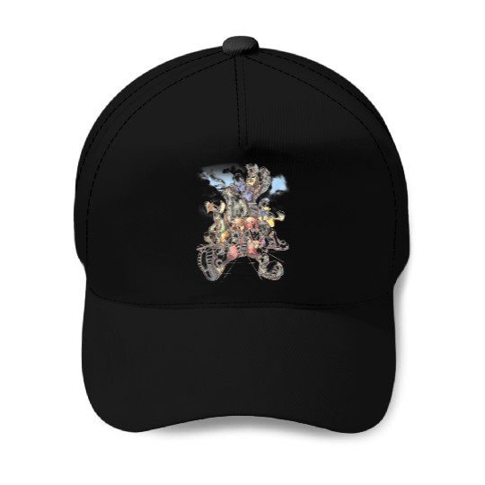 Disneyss Kingdom Hearts Group shots Deep Dive Sketch Baseball Caps