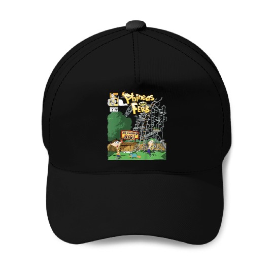 Disneyss Phineas And Ferb Rollercoaster Construction Magazine Baseball Caps