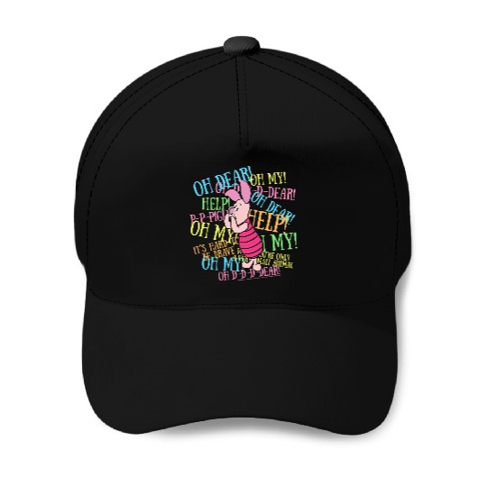Disney Winnie The Pooh Piglet Scared Quotes Baseball Caps