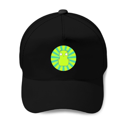 bobs burgers kuchi kopi lime green hypno wheel Baseball Caps