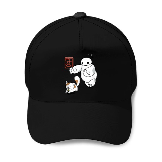 Disneyss Big Hero 6 Baymax Chasing Mochi Cute shots Baseball Caps