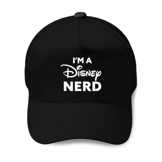 Disneyss Classic I'm A Disneyss Nerd Bold Center Logo Baseball Caps