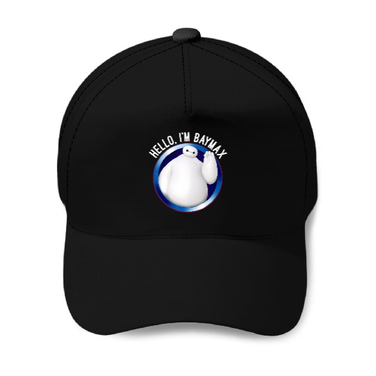Disney Big Hero 6 Baymax Wave Hello Circle Graphic Baseball Caps