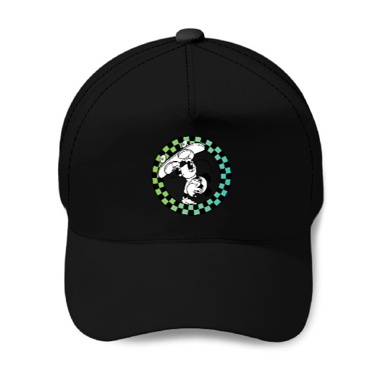 Disney - Mickey Skateboard Checkered Circle Baseball Caps