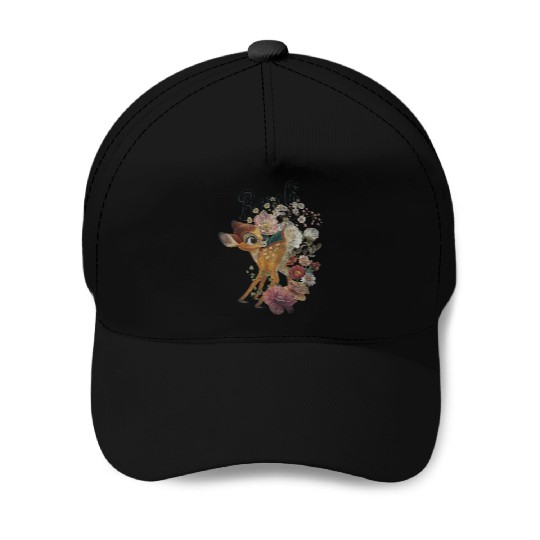 Disney Bambi  Floral Poster Baseball Caps