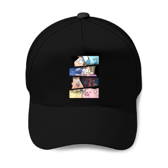 Disneyss Gravity Falls Group shots Split Panels Scene Logo Baseball Caps