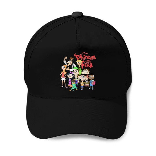 Disneyss Phineas And Ferb The Group Logo Baseball Caps