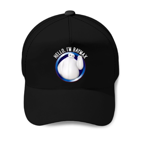 Disneyss Big Hero 6 Baymax Wave Hello Circle Graphic Baseball Caps
