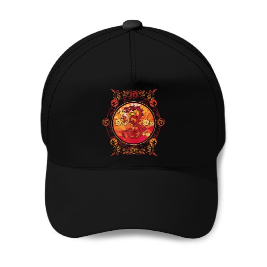 Disney Mulan Mushu Traditional Art Circle Portrait Baseball Caps