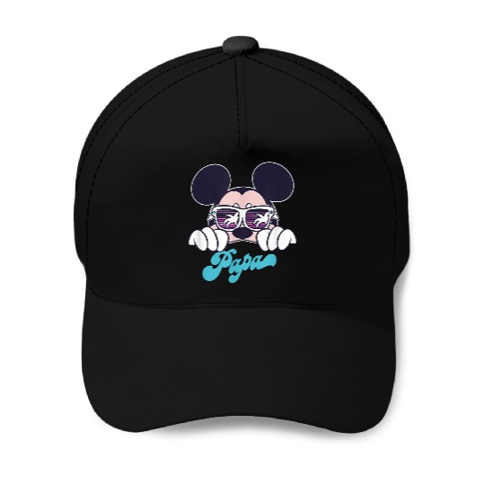 Disney Mickey And Friends Cool Mickey Summer Vibes Papa Logo Baseball Caps