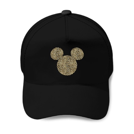 Disney Mickey Mouse Cheetah Print Silhouette Fil Baseball Caps