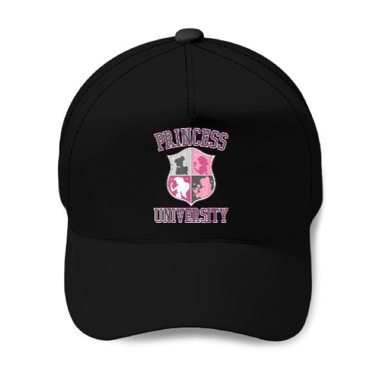 Disney Princess University College Text Logo Gra Baseball Caps
