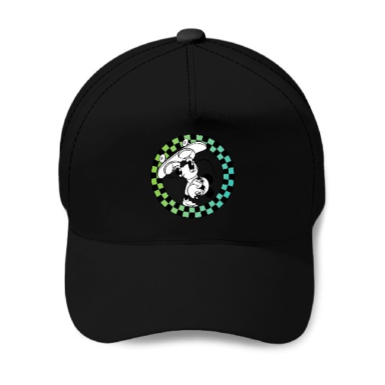 Disney - Mickey Skateboard Checkered Circle Baseball Caps