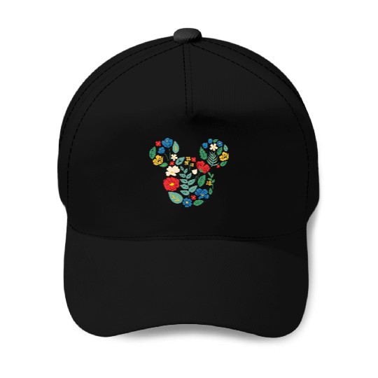 Disney Mickey Mouse Head Shape Icon Flowers Garden Spring Baseball Caps