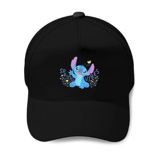 Disney Stitch with Flowers Butterfly Easter Spri Baseball Caps