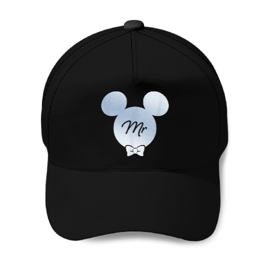 Disneyss Wedding Matching Mickey Bow Tie Husband Groom Mr Baseball Caps