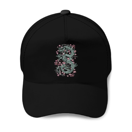 Disney Mulan Mushu Floral Outline Baseball Caps