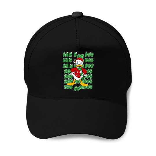 Disneys donald duck bah humbug christmas text stack Baseball Caps