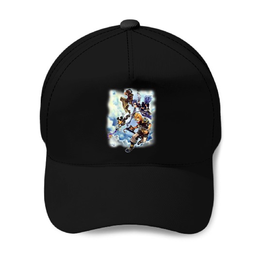 Disneyss Kingdom Hearts Main Characters Falling From Heaven Baseball Caps