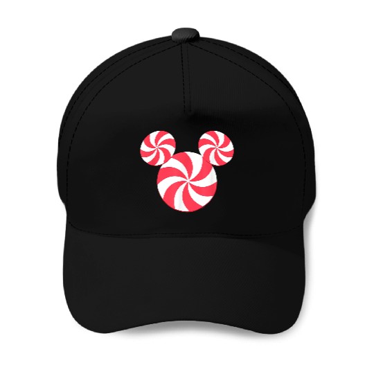 Disneyss New Mickey Icon Christmas Peppermint Candy Holiday Baseball Caps