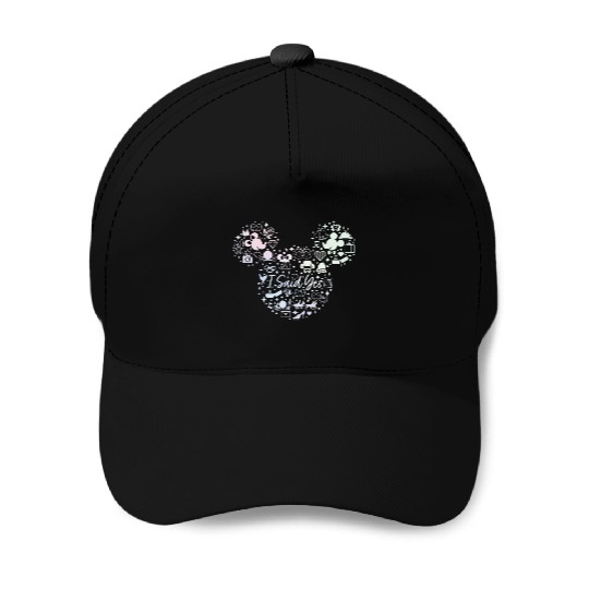 Disney I Said Yes Engagement Proposal Mickey Head Icon Baseball Caps