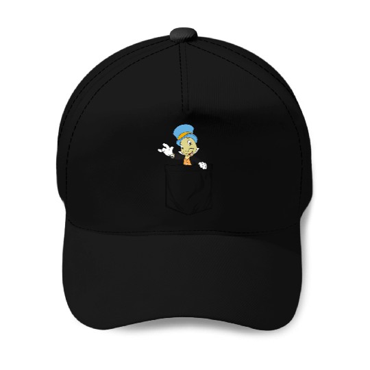 Disney Pinocchio Jiminy Cricket Faux Pocket Baseball Caps
