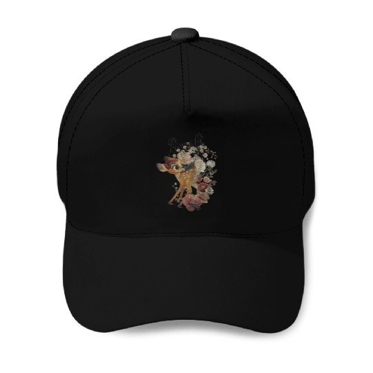 Disney Bambi Vintage Floral Poster Baseball Caps