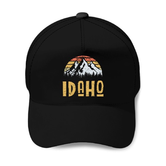 Vintage Retro Id Idaho Us Mountain State Baseball Caps
