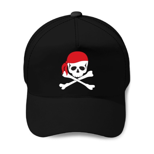 White Skull & Crossbones Baseball Caps