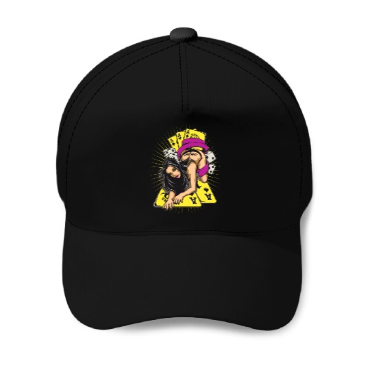 Sexy-girl-cards-aces-poker-game-cartoon Baseball Caps