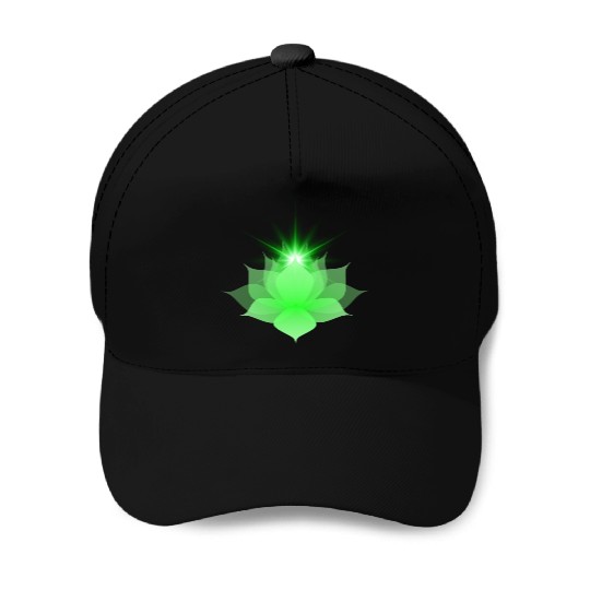 Green Chakra Lotus Baseball Caps